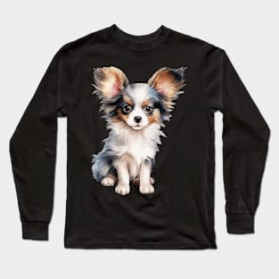 Puppy  Papillon Long Sleeve T-Shirt